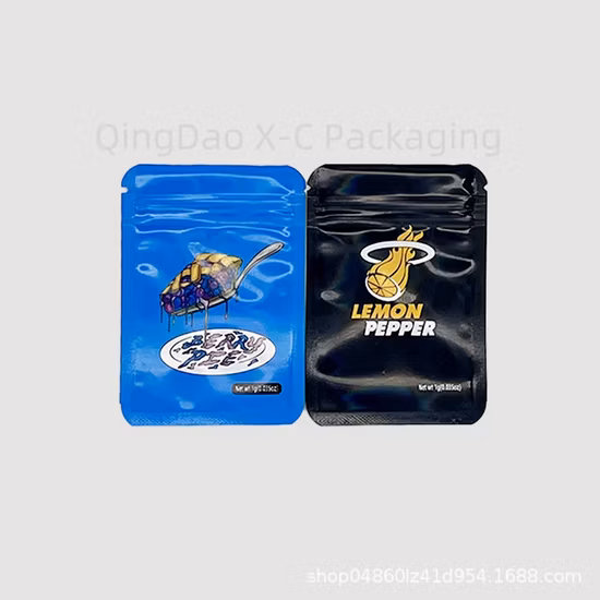 Emballage alimentaire en plastique refermable à impression personnalisée, pochette en aluminium à fermeture éclair 3.5g 7g 14G, sac en Mylar anti-odeur à fermeture éclair avec logo