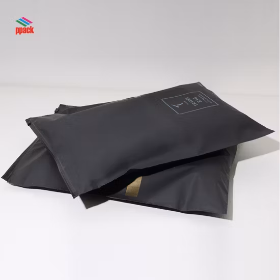 900usine bas prix vêtement Zip Slide noir PE givré sac d'emballage de vêtements en plastique