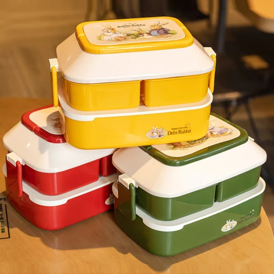 Yiwu – boîte à déjeuner en plastique à 3 compartiments, conteneur de stockage des aliments, Agent d'approvisionnement, boîte à Bento pour enfants