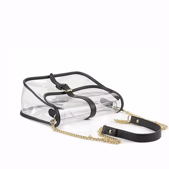 Sac transparent en PVC personnalisé, sac à main à bandoulière transparent