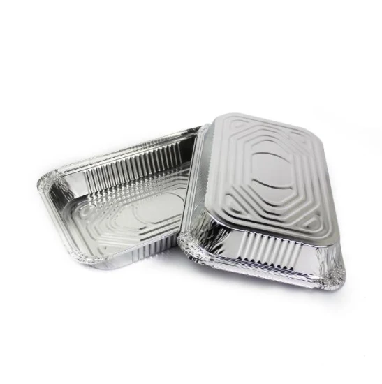 Boîte à déjeuner en papier d'aluminium épais de 500 800 1000 ml, boîte d'emballage carrée ronde argentée/dorée avec couvercle, récipient alimentaire en aluminium à emporter pour la cuisson de gâteaux à sushis
